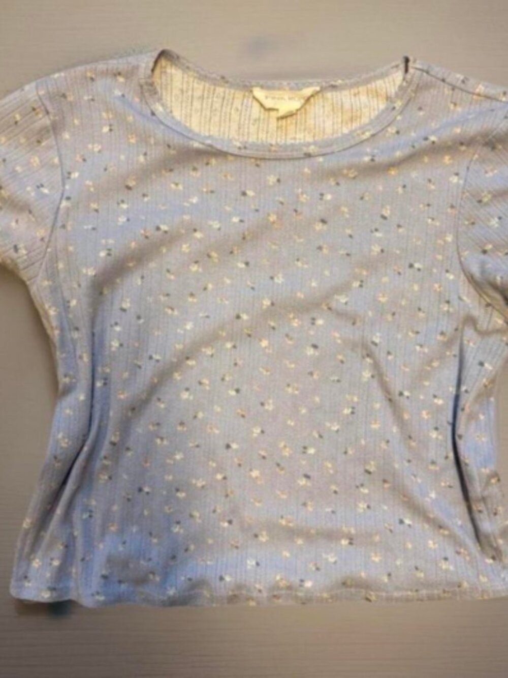 PINK ROSE light blue floral short sleeved T-shirt